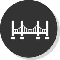 puente glifo gris circulo icono vector