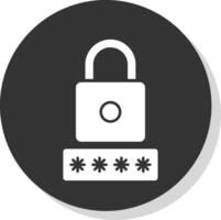 Security Pin Glyph Grey Circle Icon vector