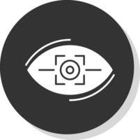 Vision Glyph Grey Circle Icon vector