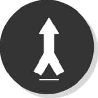 Merging Glyph Grey Circle Icon vector
