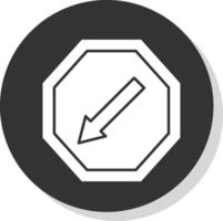 Keep Left Glyph Grey Circle Icon vector