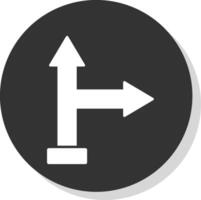 Go Right Glyph Grey Circle Icon vector