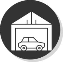 Garage Glyph Grey Circle Icon vector