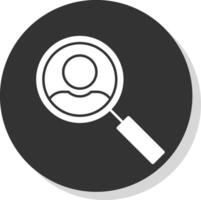 Search User Glyph Grey Circle Icon vector