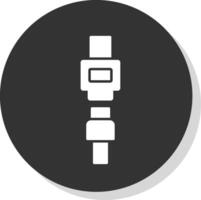 Seat Belt Glyph Grey Circle Icon vector