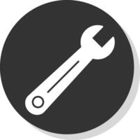 Wrench Glyph Grey Circle Icon vector