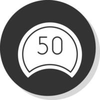 Speed Limit Glyph Grey Circle Icon vector