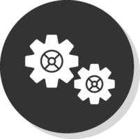 Gear Glyph Grey Circle Icon vector