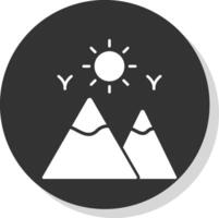 Mountains Glyph Grey Circle Icon vector