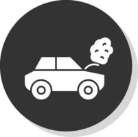 Broken Car Glyph Grey Circle Icon vector