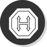 Junction Glyph Grey Circle Icon vector