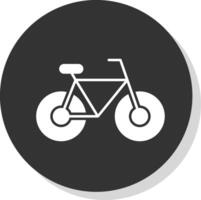 bicicleta glifo gris circulo icono vector