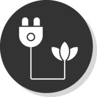 Eco Plug Glyph Grey Circle Icon vector