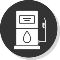 gas estación glifo gris circulo icono vector
