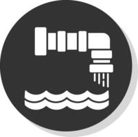 Water Pollution Glyph Grey Circle Icon vector