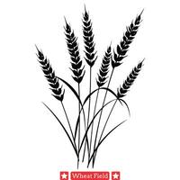 Serenade of Harvest Melodic Wheat Field Silhouettes for Inspiring Art vector