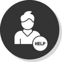 Help Glyph Grey Circle Icon vector