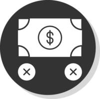 No Money Glyph Grey Circle Icon vector