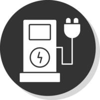 Electric Charge Glyph Grey Circle Icon vector