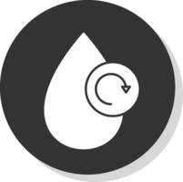 Water Recycle Glyph Grey Circle Icon vector