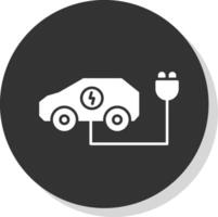 Electric Car Glyph Grey Circle Icon vector