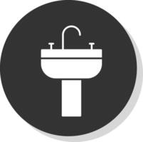 Sink Glyph Grey Circle Icon vector