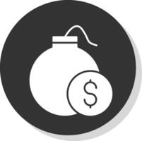 Debt Glyph Grey Circle Icon vector