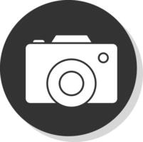 Digital Camera Glyph Grey Circle Icon vector