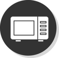 Microwave Glyph Grey Circle Icon vector