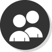 Team Glyph Grey Circle Icon vector
