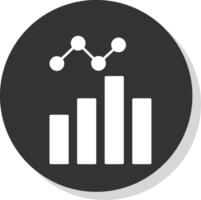 datos análisis glifo gris circulo icono vector