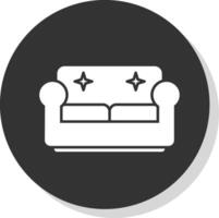 Couch Glyph Grey Circle Icon vector
