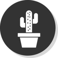 cactus glifo gris circulo icono vector