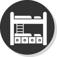 Bunk Bed Glyph Grey Circle Icon vector