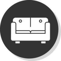 Sofa Bed Glyph Grey Circle Icon vector