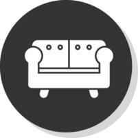 Sofa Glyph Grey Circle Icon vector