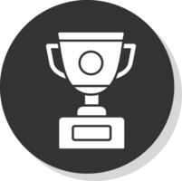 Trophy Glyph Grey Circle Icon vector