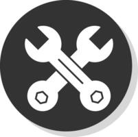 Wrench Glyph Grey Circle Icon vector