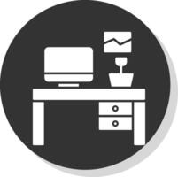 Workplace Glyph Grey Circle Icon vector