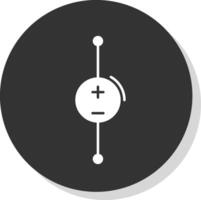 DC Voltage Source Glyph Grey Circle Icon vector