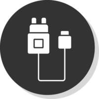 Charger Glyph Grey Circle Icon vector