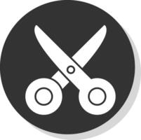 Scissors Glyph Grey Circle Icon vector