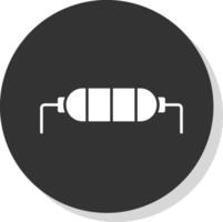 Resistor Glyph Grey Circle Icon vector