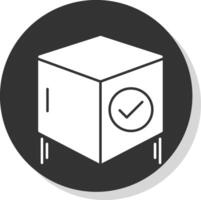 Box Glyph Grey Circle Icon vector