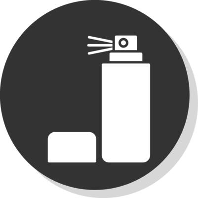 Spray Bottle Glyph Grey Circle Icon