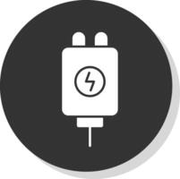 Adapter Glyph Grey Circle Icon vector