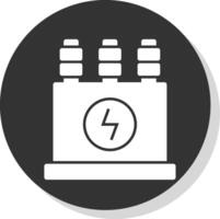 Power Transformer Glyph Grey Circle Icon vector