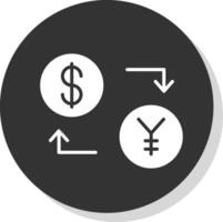 Exchange Glyph Grey Circle Icon vector