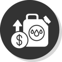 Oil Price Glyph Grey Circle Icon vector
