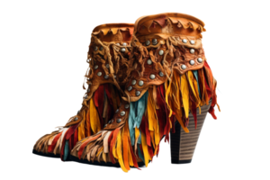Fringed Ankle Boots transparent background. png